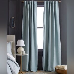 Quince European Linen Room Darkening
Curtain pair- light blue